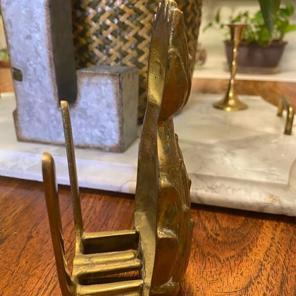 Vintage Solid Brass Pineapple Letter Organizer Napkin Holder Office Decor - Picture 2 of 5